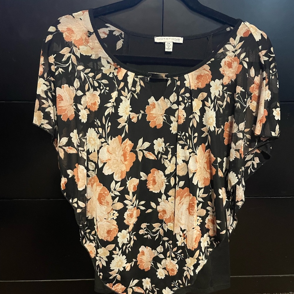 Black floral shirt
